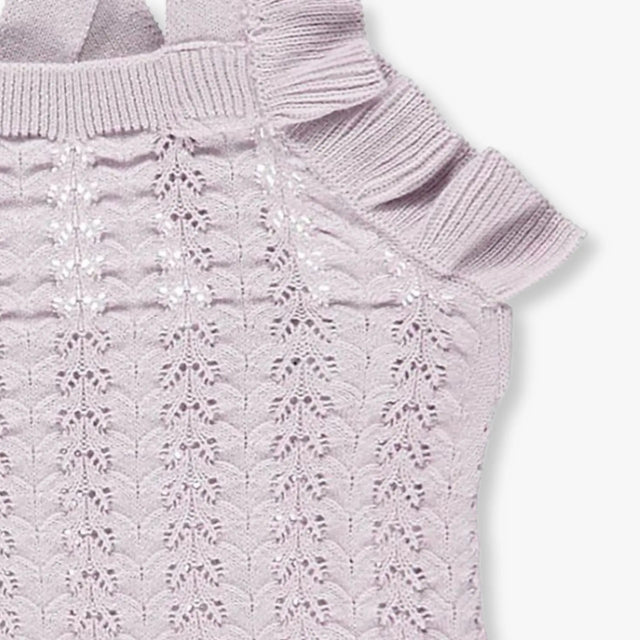 Müsli by green cotton - Knit needle out romper - Soft lilac - Tiny Nation