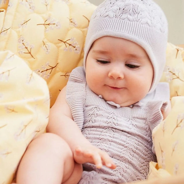 Müsli by green cotton - Knit needle out romper - Soft lilac - Tiny Nation