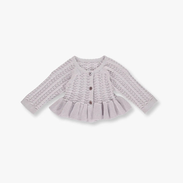 Müsli by green cotton - Knit needle out cardigan - Soft lilac - Tiny Nation