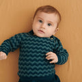 FUB - Zigzag Bluse - teal/emerald - Tiny Nation