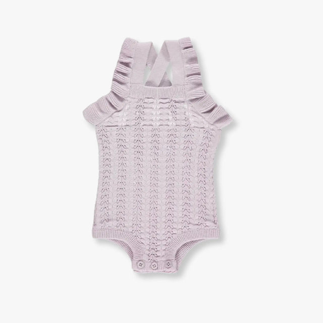 Müsli by green cotton - Knit needle out romper - Soft lilac - Tiny Nation