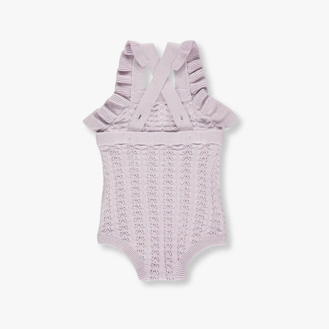 Müsli by green cotton - Knit needle out romper - Soft lilac - Tiny Nation