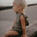 The simple folk - The ruffle romper - Sage  - Tiny Nation