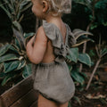 The simple folk - The ruffle romper - Sage  - Tiny Nation