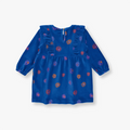 Soft Gallery Eleanor Fløjl Blomster Kjole i True Blue set bagfra.​